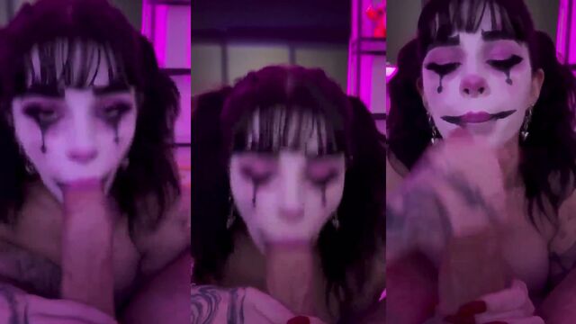 Makeup goth slut fucked hard by her BF in emo style