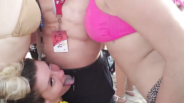 Latina ass lifted and twerked in sexy red dress at the beach