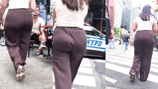 Pervert guy shoots unaware giantess getting out of the shower