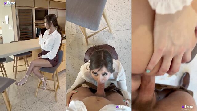 A hot blowjob with a sexy teen that ends with cumshots