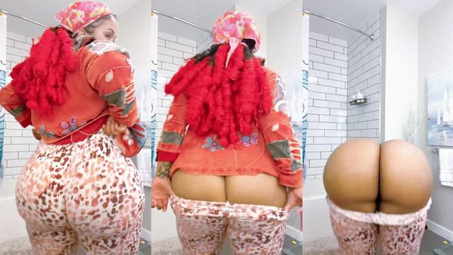 Ebony beauty shakes big ass and makes it clap