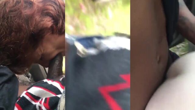 Toothless whore gets her pussy railed by a huge cock