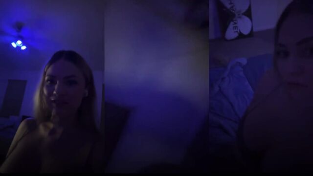 A sexy girl is dancing naked for her friends on Insta