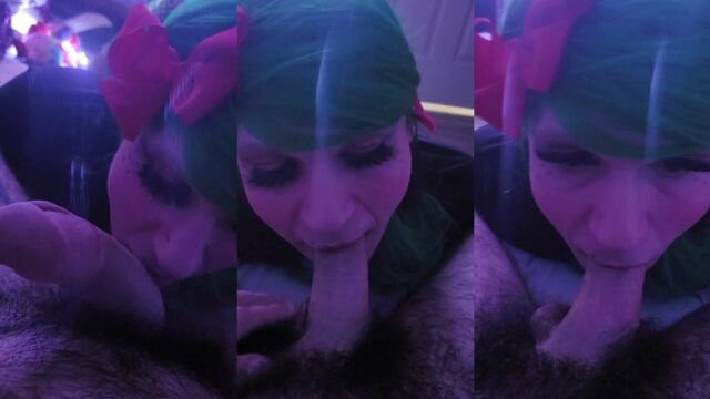 Femboy gets his throat filled with cum in this hot video