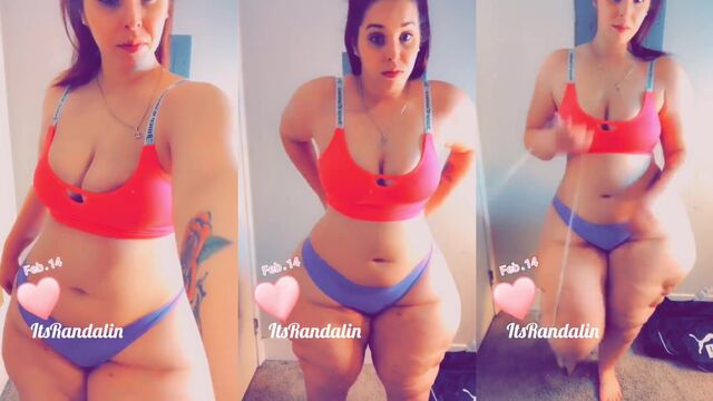 Fat ass and big thighs action with sexy BBW in lingerie