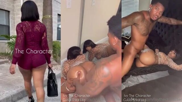 Ebony beauty with juicy ass cheating on her BF