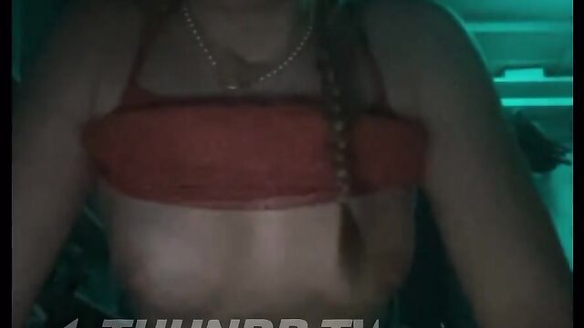 A hot and sexy baddie shows her fit body in thong