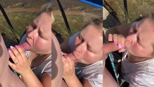 A Polish girl has sex in public outdoor place