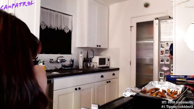 A busty camwhore shows off her big tits during a live webcam show