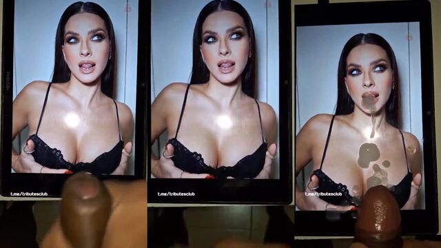 Eugenia Suarez receives a hot cum tribute from her fan