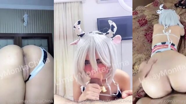 A hot cow girl gets fucked in the ass by her horny lover