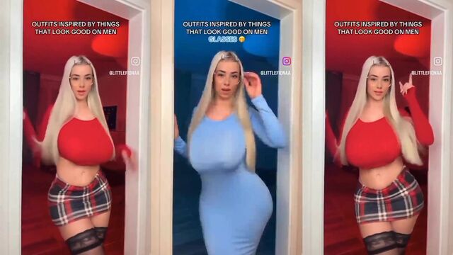 Tetona shaking ass in stockings and corset for a better view