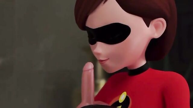 Horny mommy gets her cartoony cock sucking needs met in a 3D world