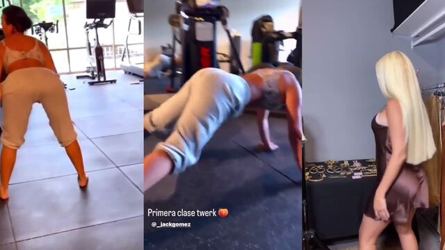 Twerking hot Latina with a phat ass