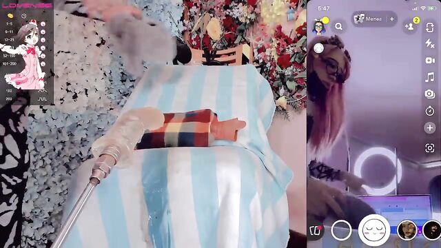 Cute Kate Yoshy shows off her tits again in a boring Chaturbate VOD session