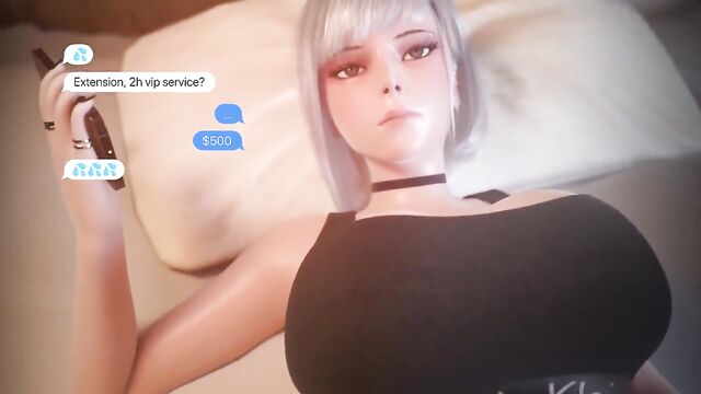 Relaxing with big boobs in the gym, colored hair bitch