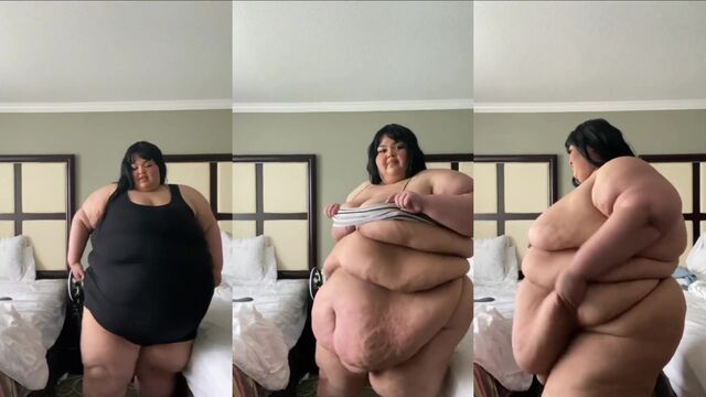 Chubby girls shaking fat bellies and huge tits during sex