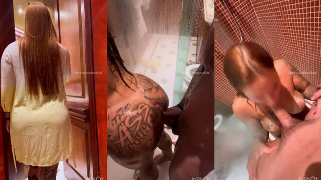Hot Brazilian chick with big ass fucked in the bathroom, a true gostosa delight!
