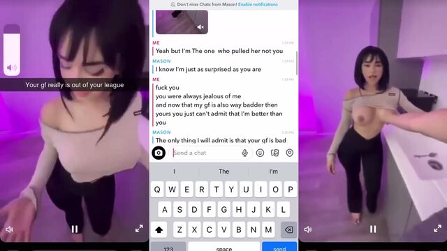 A wife cheats on her husband through Snapchat, telling him everything