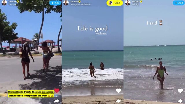 YesJulz shows off huge ass in bikini on beach