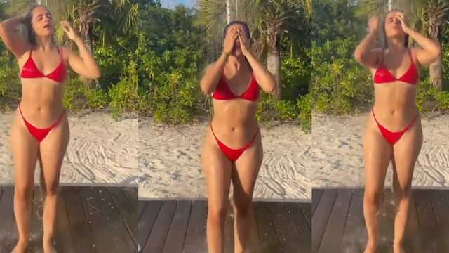 Cute Latin babe Camila Cabello shows her sexy body in a bikini