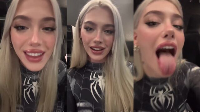 Ahegao ASMR ear licking with cute Spider-Girl cosplay inspiration
