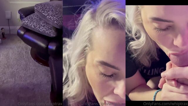 A cute blonde girl masturbates and cumming on her face in a hot scene