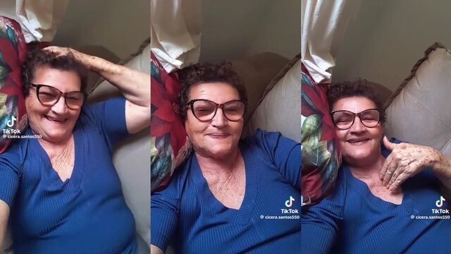 Bela velha safada dança no estilo coroa e se exibe