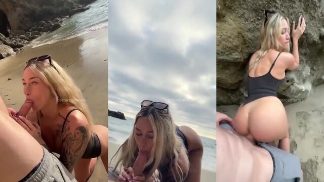 Gabbie Carter experiences intense orgasms in a public car session on a freeway
