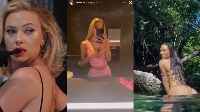 Scarlett Johansson and Kim Kardashian make a sexy TikTok video