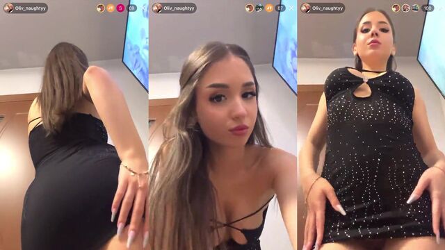 Hot Latina baddie does a nipslip while teasing with the clapper in a steamy live session