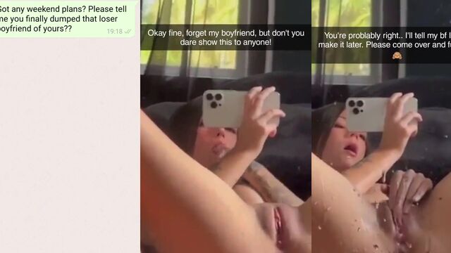 A hotwife cheats on her husband in a steamy Snapchat session