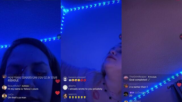 A girl with big boobs is flashing on TikTok without any filter