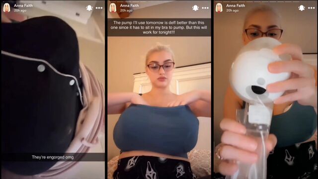 Hot MILF with big milking tits masturbates