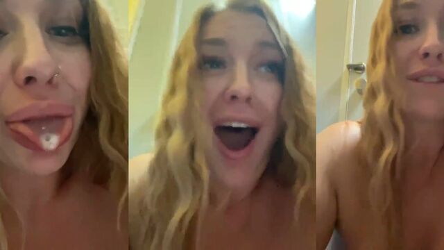 Bbw camgirl performs public masterbation on her webcam show