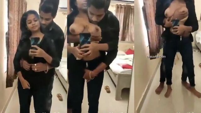 A homemade video of an Indian girl showing her tight snatch