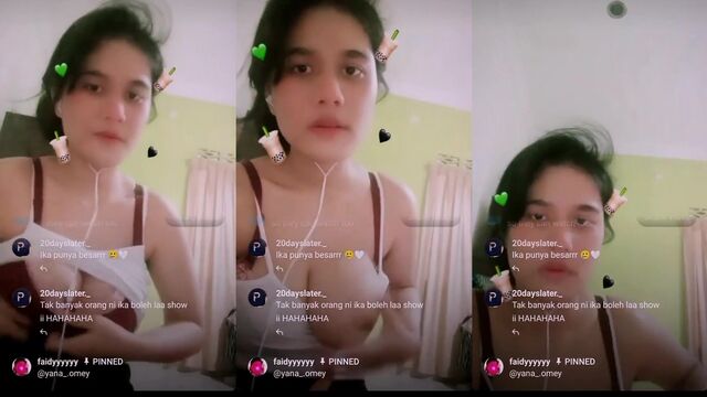 Malay babe rubs her pussy and gets cum on her boobs