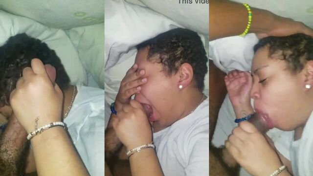 Freakymouthbitch gets her pussy filled with sticky sperm after eating a huge dick