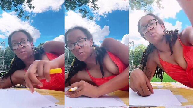 Latina Voyeur Caught Nip Slip on Instagram Live, a daring public flash