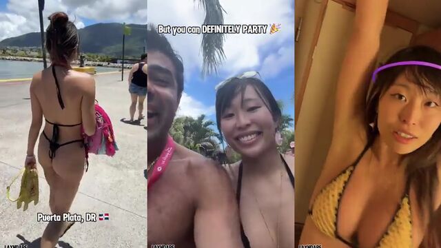 Travelers Lay and Alina get laid in public view