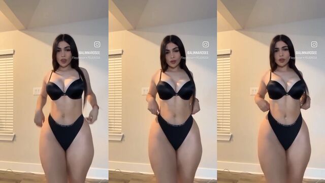 Latina with big ass shakes her booty in sexy lingerie
