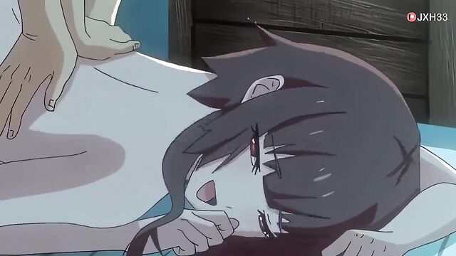 An anime girl gets her pussy stuffed with cum in this hot hentai scene