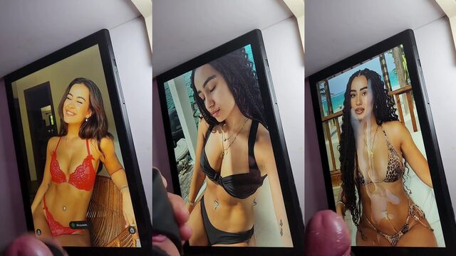 Marina cools off with a cumtribute after taking a shower