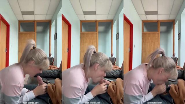 The office slut, babyblue90, gets fucked hard and swallows all the cum