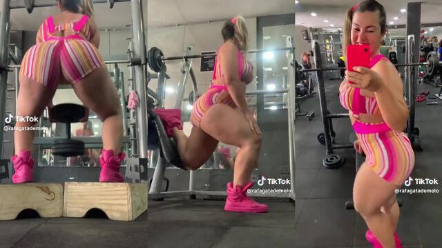 The cute girl Rafaela has a big ass and works out at the gym