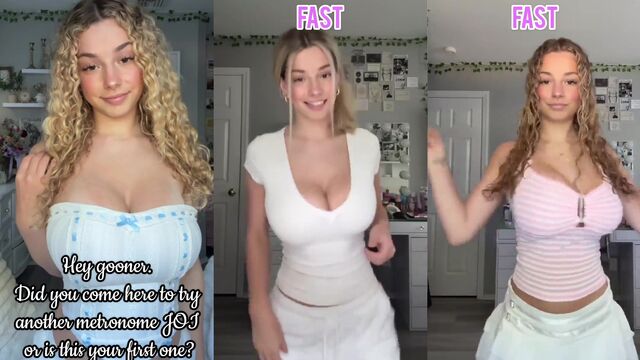 A cute girl similar to Madison Beer tries several toys