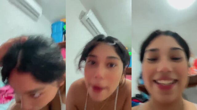 A gorgeous Latina babe with big titties gets her pussy wet in the shower