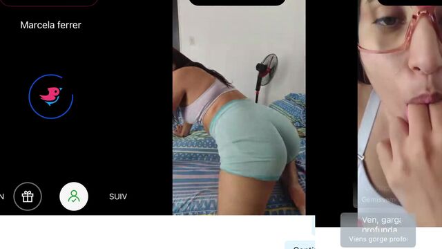 Big Latina ass jiggles in slow motion during camchat