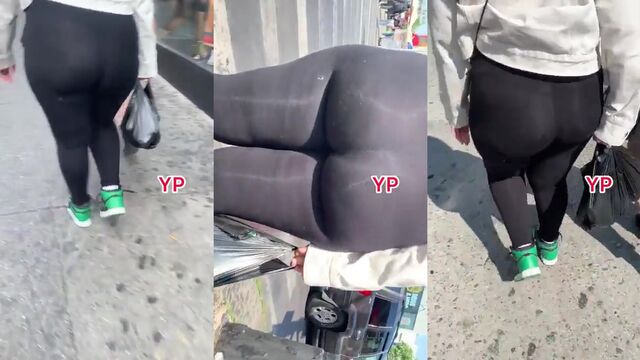 Voyeur catches girl in pink yogapants touching herself
