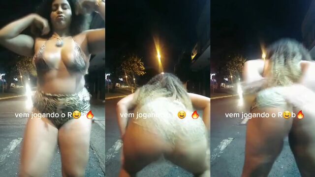 The hot novinha dances funk and shows her ass in the bedroom